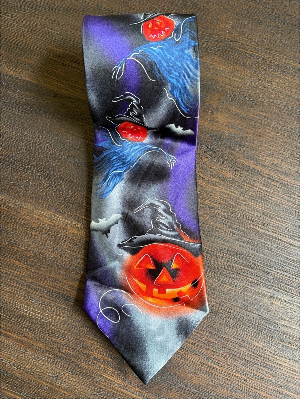 Jerry Garcia Lust Collection Necktie Pumpkin Halloween Spooky Witch Bats